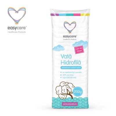 Vata hidrofila EASYCARE 100% bumbac 10 pachete x 200g/pachet