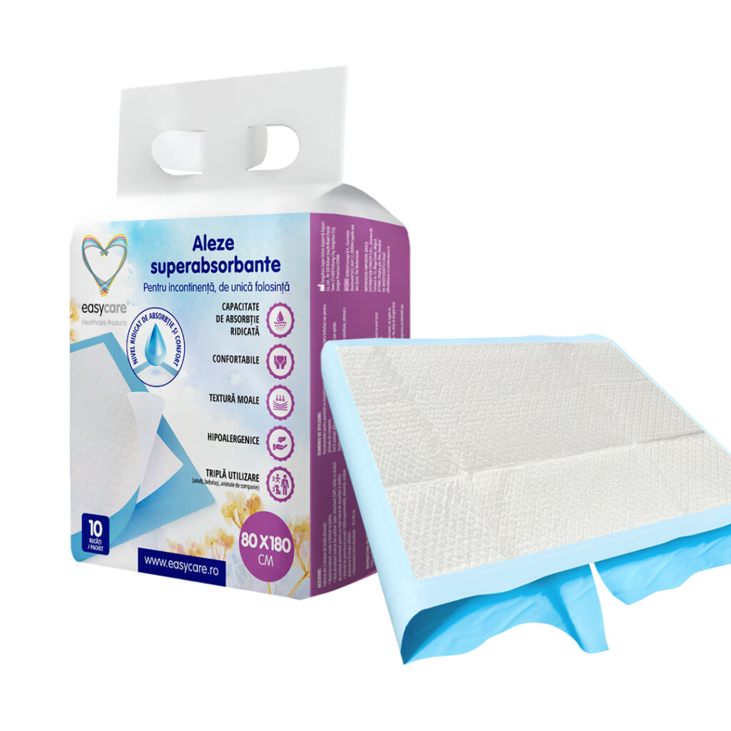 Aleze incontinenta 80*180cm 10 buc/pachet EASYCARE – Dasco Distribution