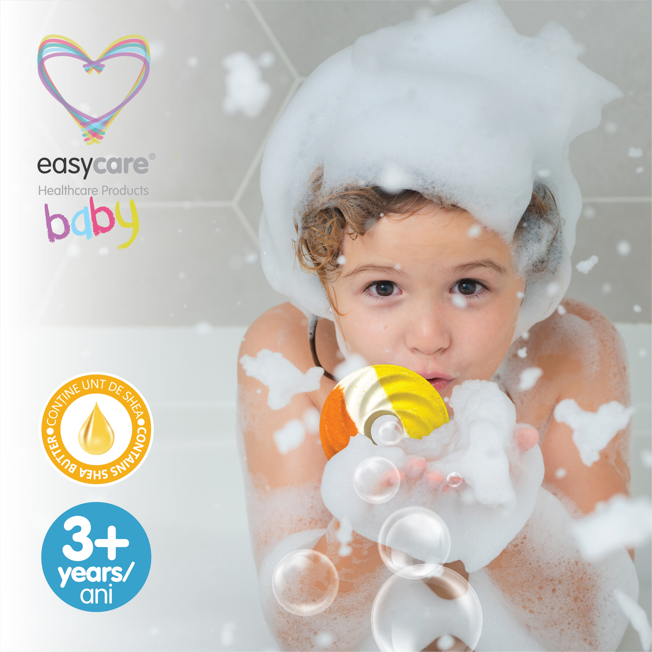 EASYCARE BABY - Bomba de baie cu baloane de sapun DISC, cu parfum de pepene galben 100g - imagine 3