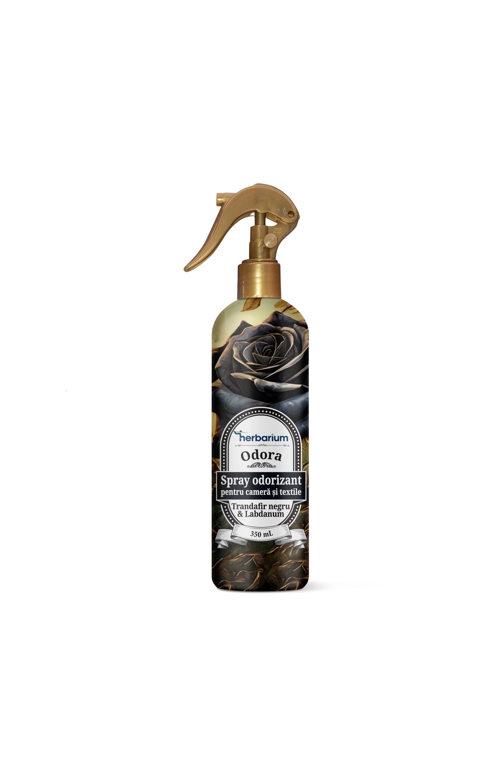 Spray odorizant pentru camera si textile TRANDAFIR NEGRU si LABDANUM 350ml HERBARIUM ODORA