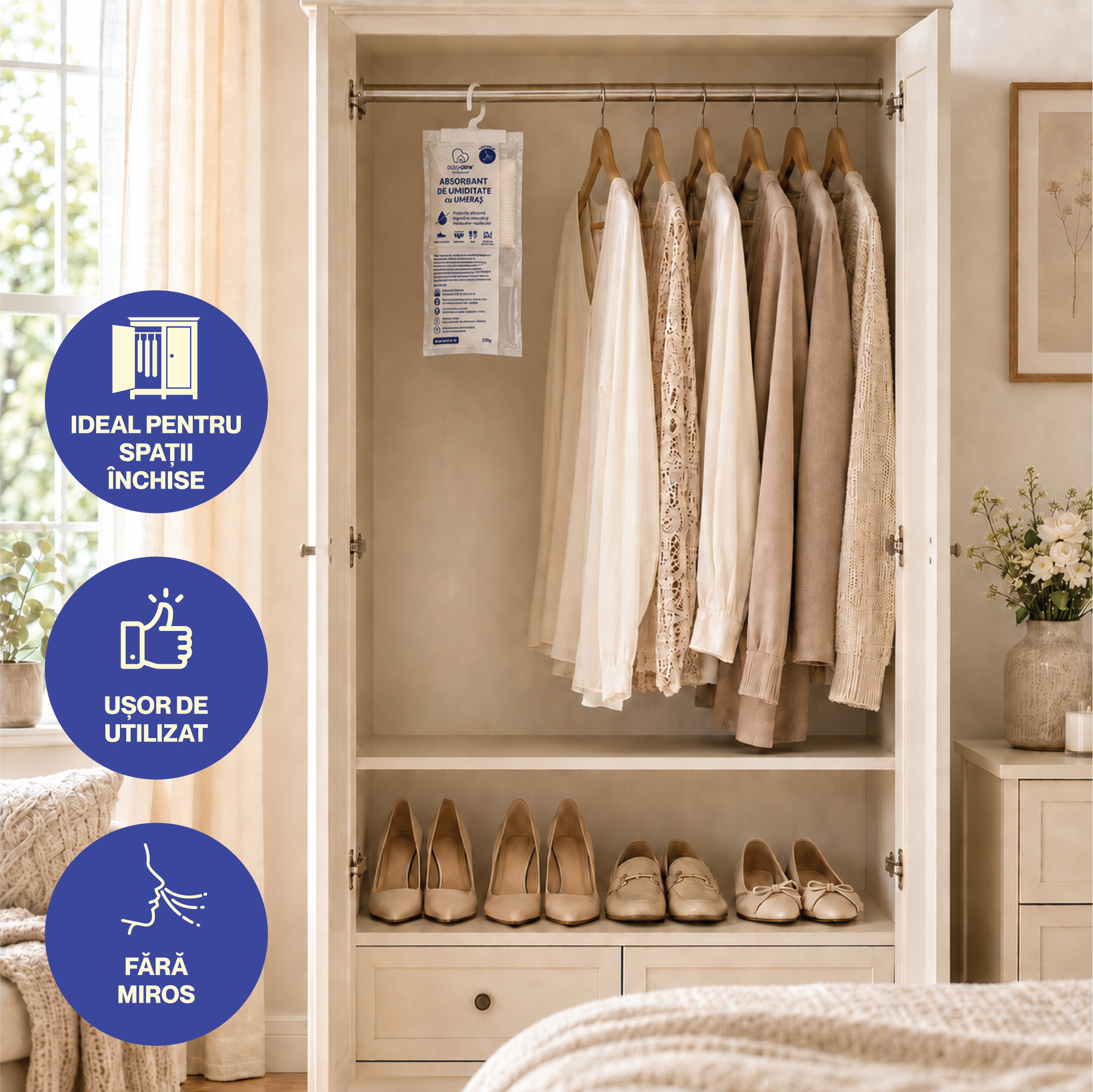 Absorbant de umiditate cu umeras EASYCARE HOUSEHOLD, 230 g - imagine 3